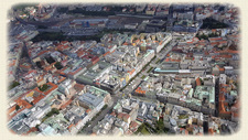 Pohled na hlavní nádraží a Václavské náměstí